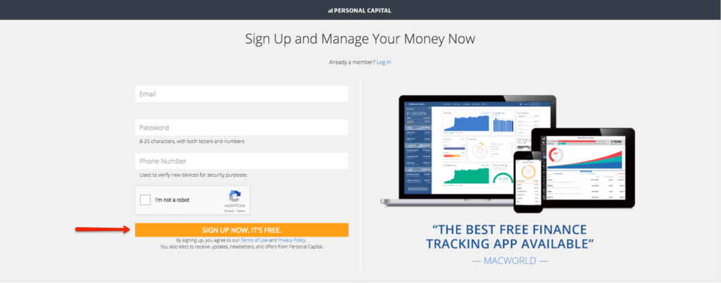 sign up for personal capital for free